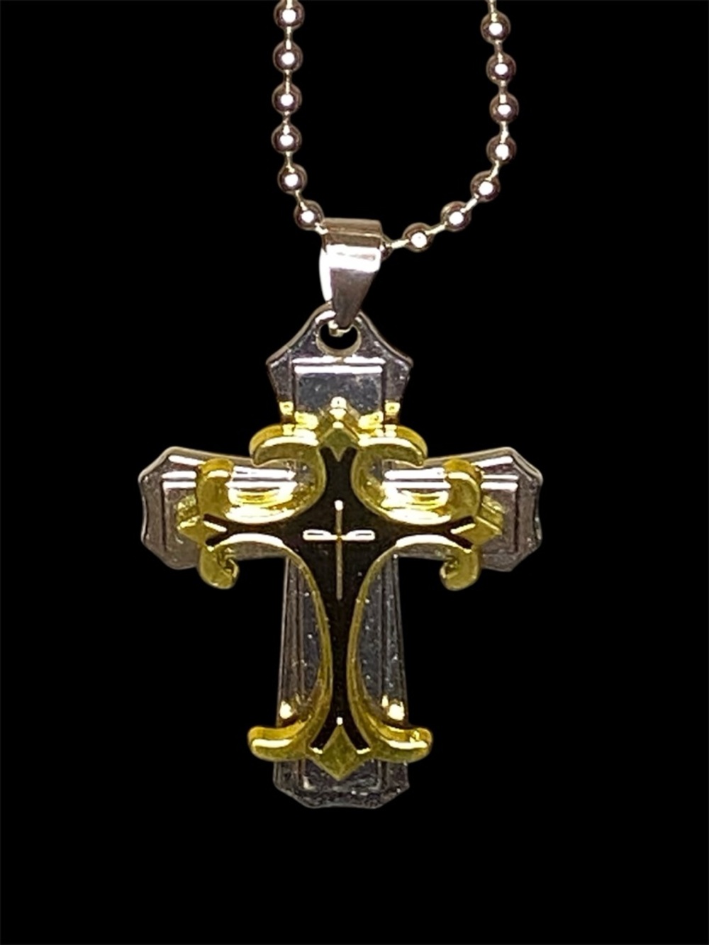 Silver and Gold Cross Pendant